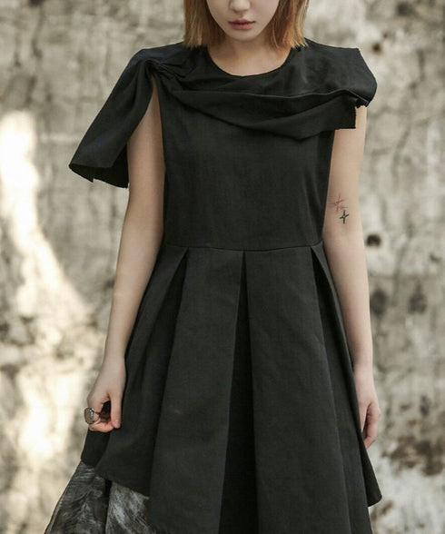 Asymmetric Bow Pleated Top